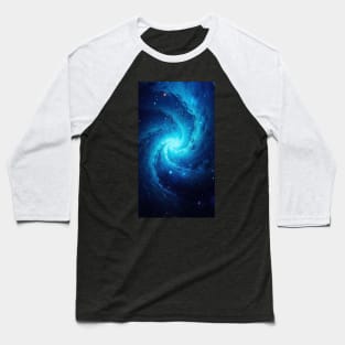 blue galaxy with stars spinning around black hole Baseball T-Shirt